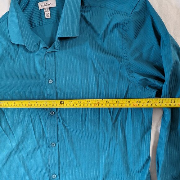 LE CHATEAU MEN'S BUTTON UP FRONT DRESS CASUAL LONG SLEEVE SHIRT SIZE XL 18 STYLE - Picture 8 of 16